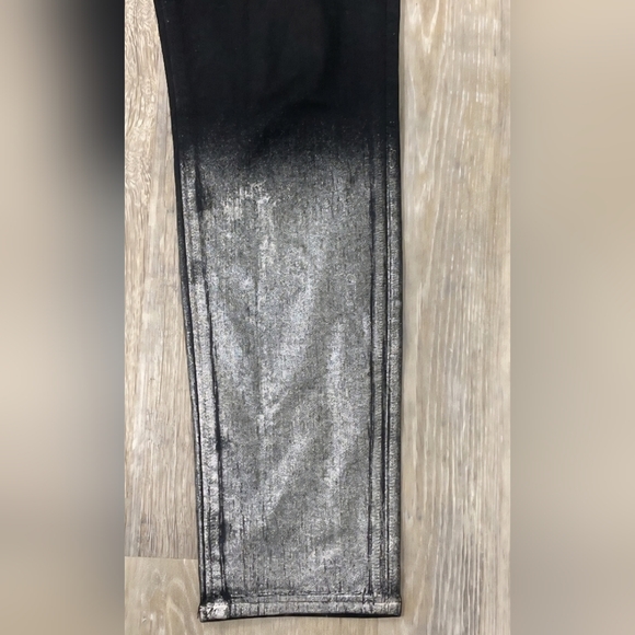Hudson Black And Silver Metalic Barbara Super Skinny Jeans Size 29 - Picture 5 of 6